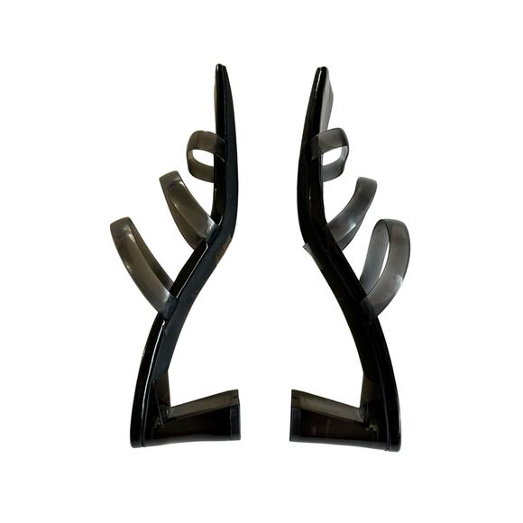 Abound Women’s Ethan Black Smoke Translucent Heel Strappy Slide Sandals Size 8 - Picture 4 of 6